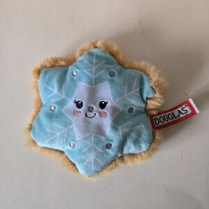 Snowflake Bean Bag Plush Douglas stuffed toy baby blue soft embroidered blue tan